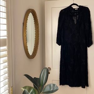 Wilfred by Aritzia Midi Black Sheer Dress